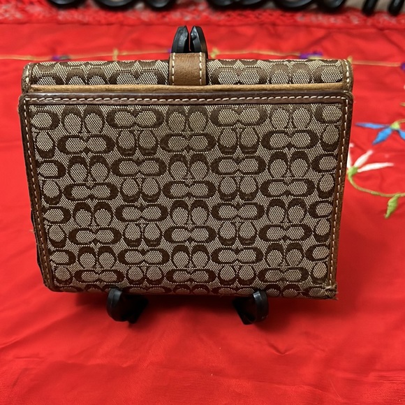 COACH tan and brown monogrammed wallet - Picture 3 of 11